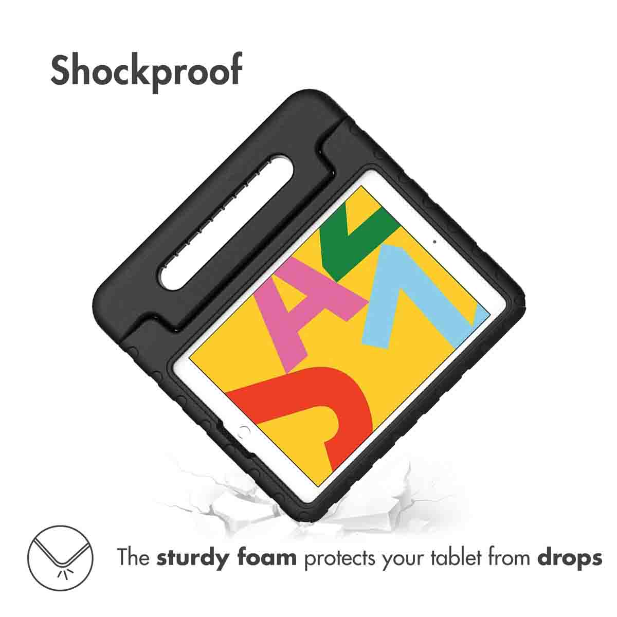 Accezz Kidsproof Backcover met handvat Apple iPad 9 (2021) 10.2 inch / iPad 8 (2020) 10.2 inch / iPad 7 (2019) 10.2 inch - Zwart