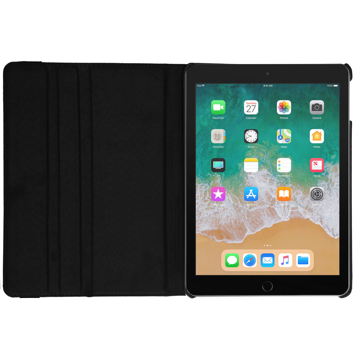 Accezz 360° draaibare Bookcase Apple iPad 6 (2018) 9.7 inch / iPad 5 (2017) 9.7 inch - Zwart