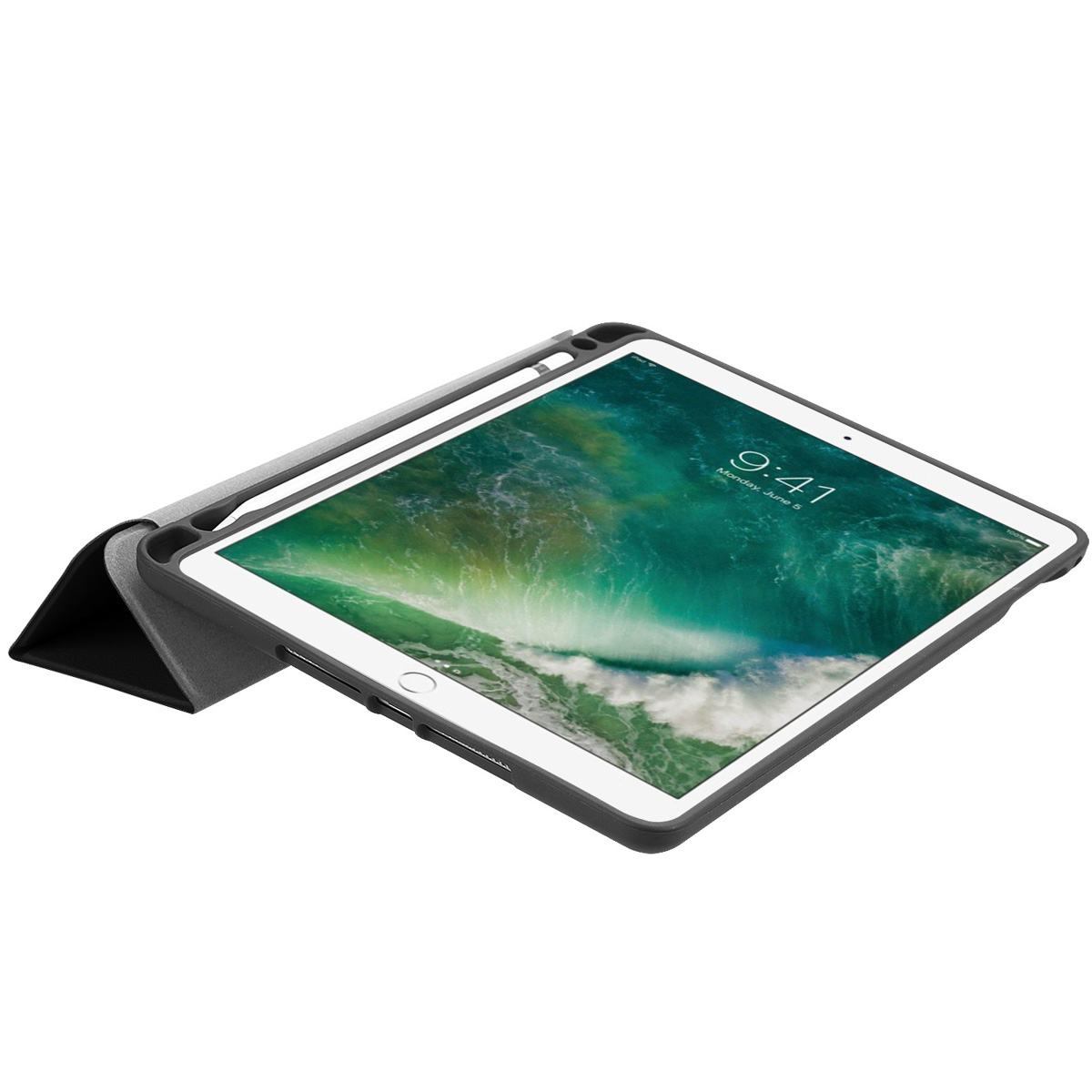 Accezz Trifold Bookcase Apple iPad 6 (2018) 9.7 inch / iPad 5 (2017) 9.7 inch / Air 2 (2014)/Air 1 (2013) - Zwart