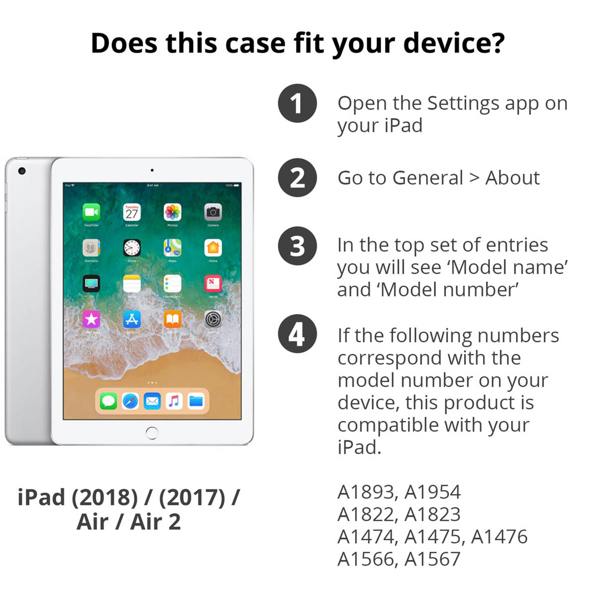 Accezz Trifold Bookcase Apple iPad 6 (2018) 9.7 inch / iPad 5 (2017) 9.7 inch / Air 2 (2014)/Air 1 (2013) - Zwart