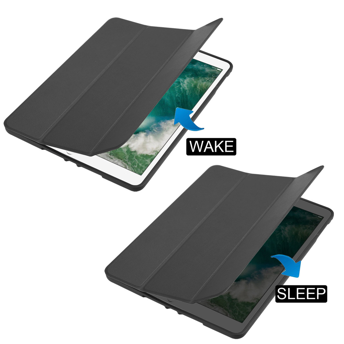 Accezz Trifold Bookcase Apple iPad 6 (2018) 9.7 inch / iPad 5 (2017) 9.7 inch / Air 2 (2014)/Air 1 (2013) - Zwart