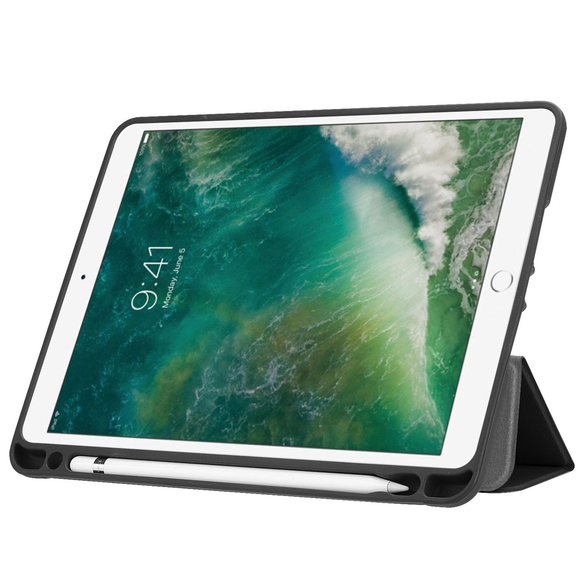 Accezz Trifold Bookcase Apple iPad 6 (2018) 9.7 inch / iPad 5 (2017) 9.7 inch / Air 2 (2014)/Air 1 (2013) - Zwart