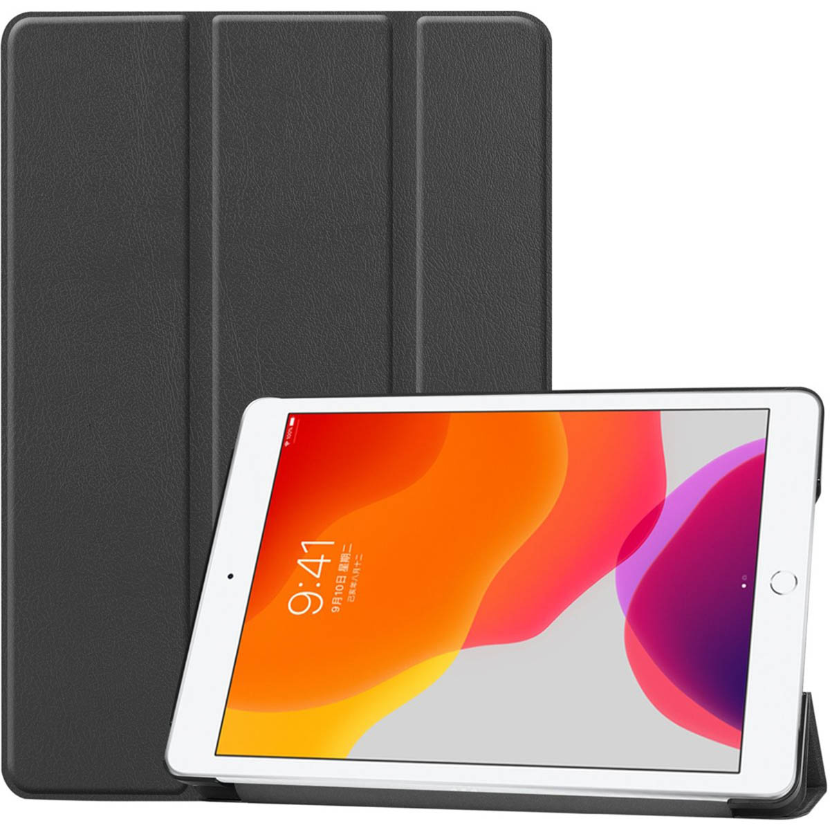 Accezz Trifold Bookcase Apple iPad 9 (2021) 10.2 inch / iPad 8 (2020) 10.2 inch / iPad 7 (2019) 10.2 inch - Zwart