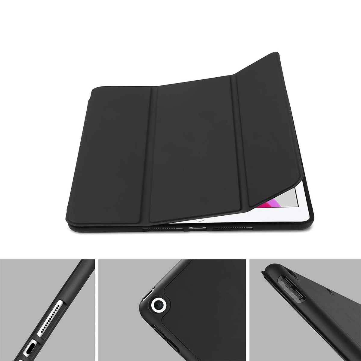Accezz Trifold Bookcase Apple iPad 9 (2021) 10.2 inch / iPad 8 (2020) 10.2 inch / iPad 7 (2019) 10.2 inch - Zwart