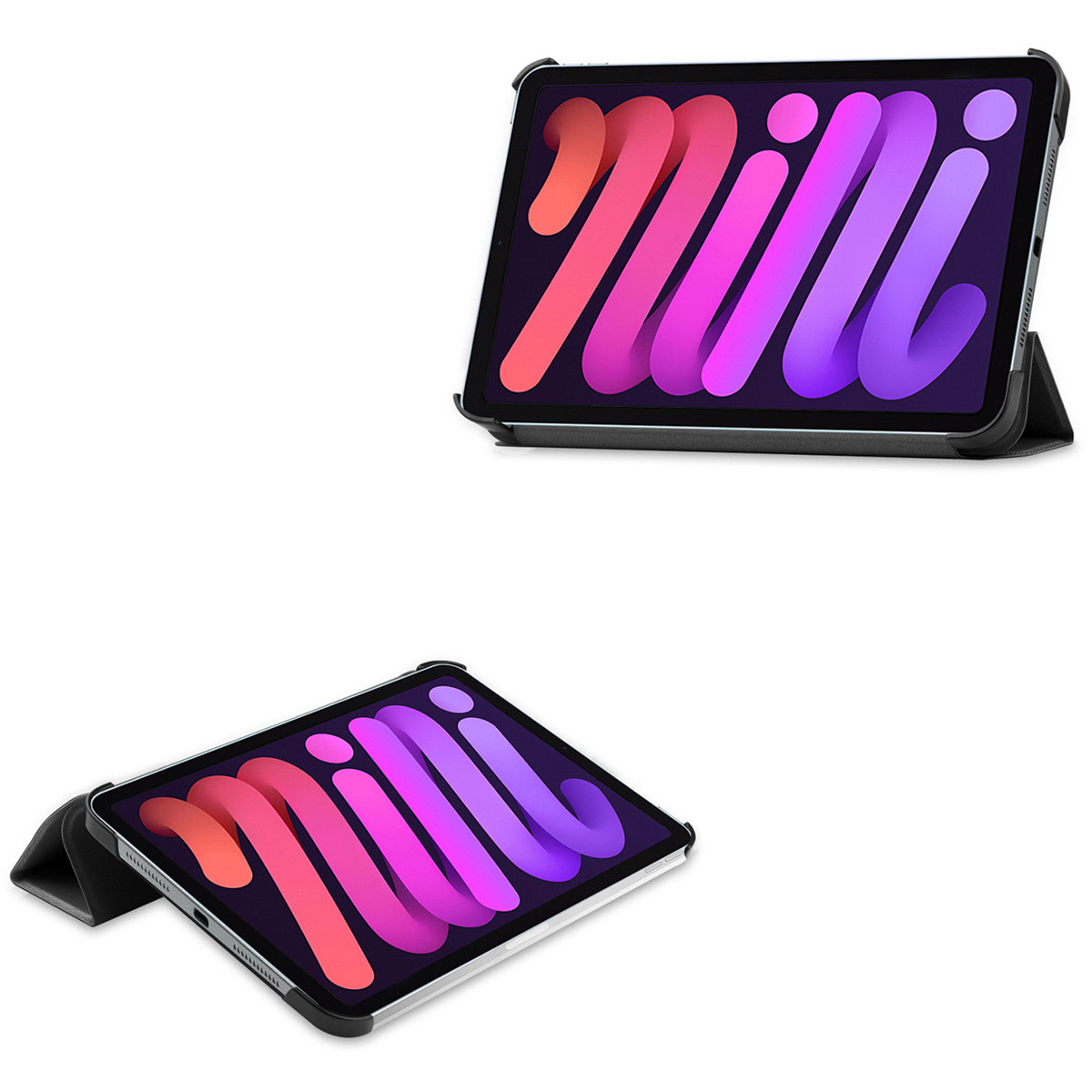 Accezz Trifold Bookcase Apple iPad Mini 7 (2024) / iPad Mini 6 (2021) - Zwart