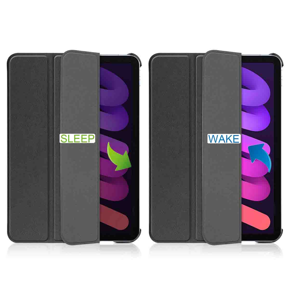 Accezz Trifold Bookcase Apple iPad Mini 7 (2024) / iPad Mini 6 (2021) - Zwart