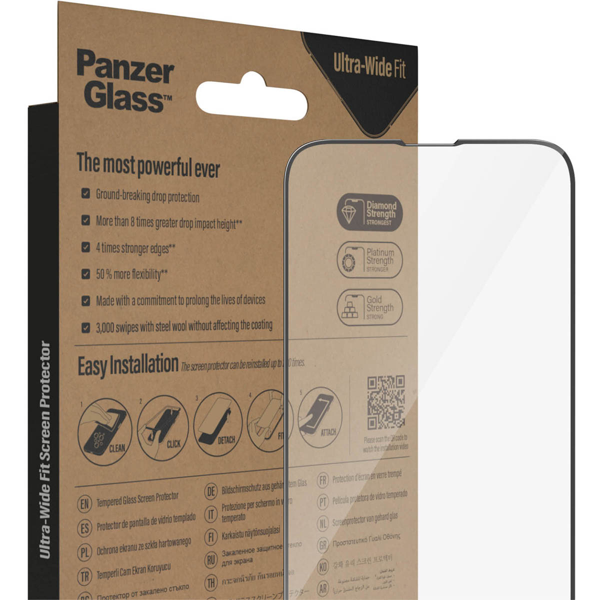 PanzerGlass Ultra-Wide Fit Anti-Bacterial Screenprotector incl. applicator Apple iPhone 14