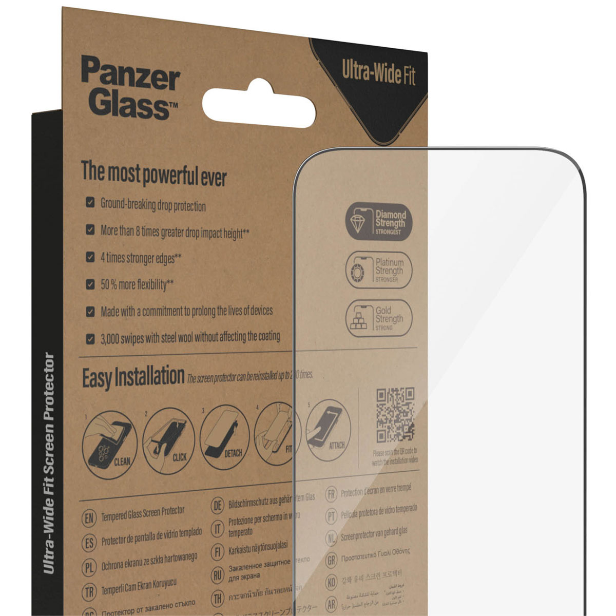 PanzerGlass Ultra-Wide Fit Anti-Bacterial Screenprotector incl. applicator Apple iPhone 14 Pro