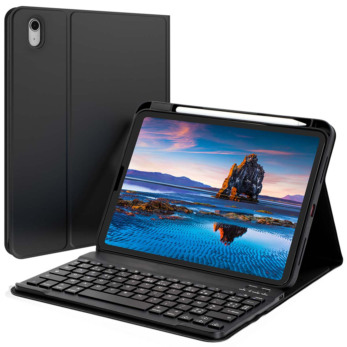 Accezz AZERTY Bluetooth Keyboard Bookcase Apple iPad 11 (2025) 11 inch / iPad 10 (2022) 10.9 inch - Zwart