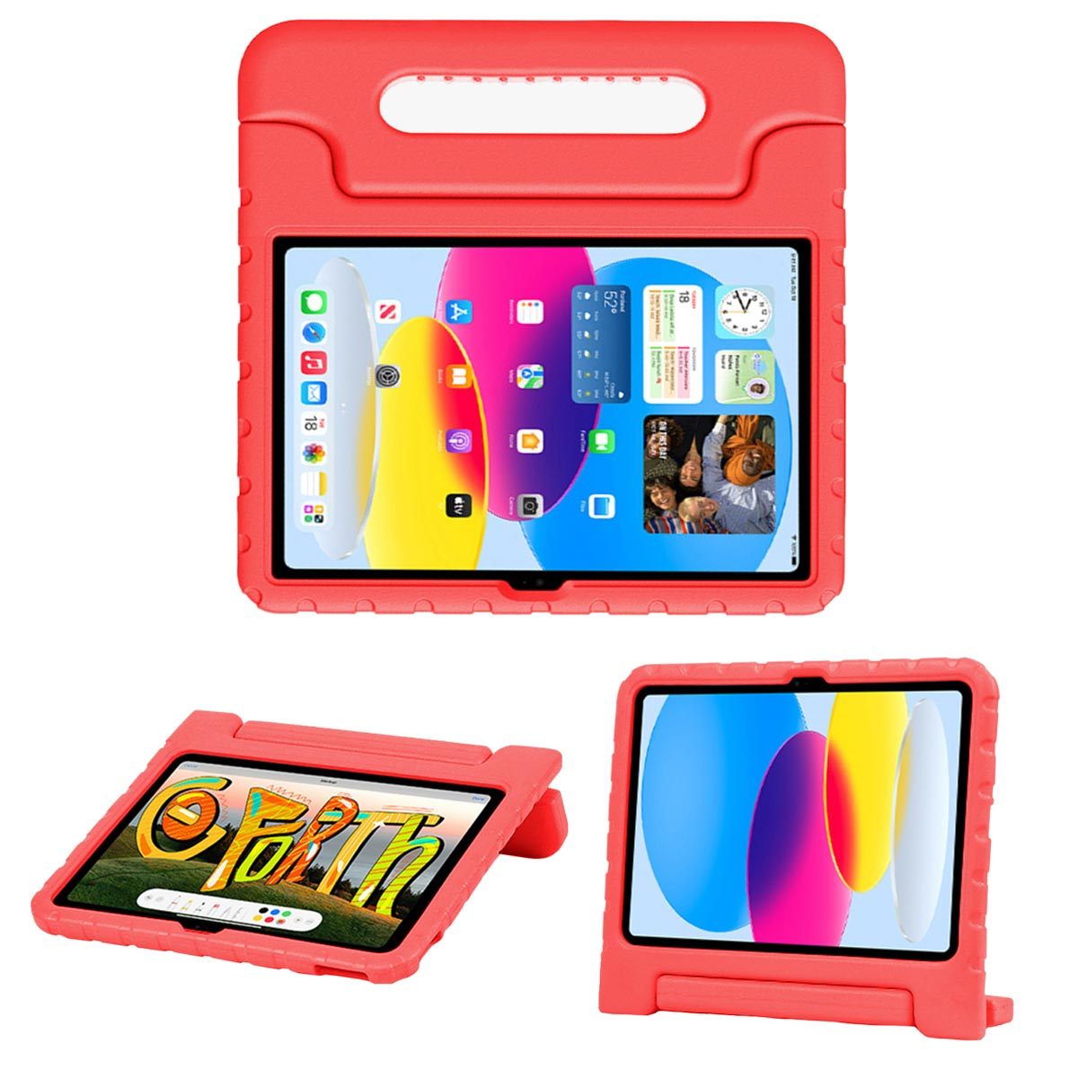 Accezz Kidsproof Backcover met handvat Apple iPad 11 (2025) 11 inch / iPad 10 (2022) 10.9 inch - Rood
