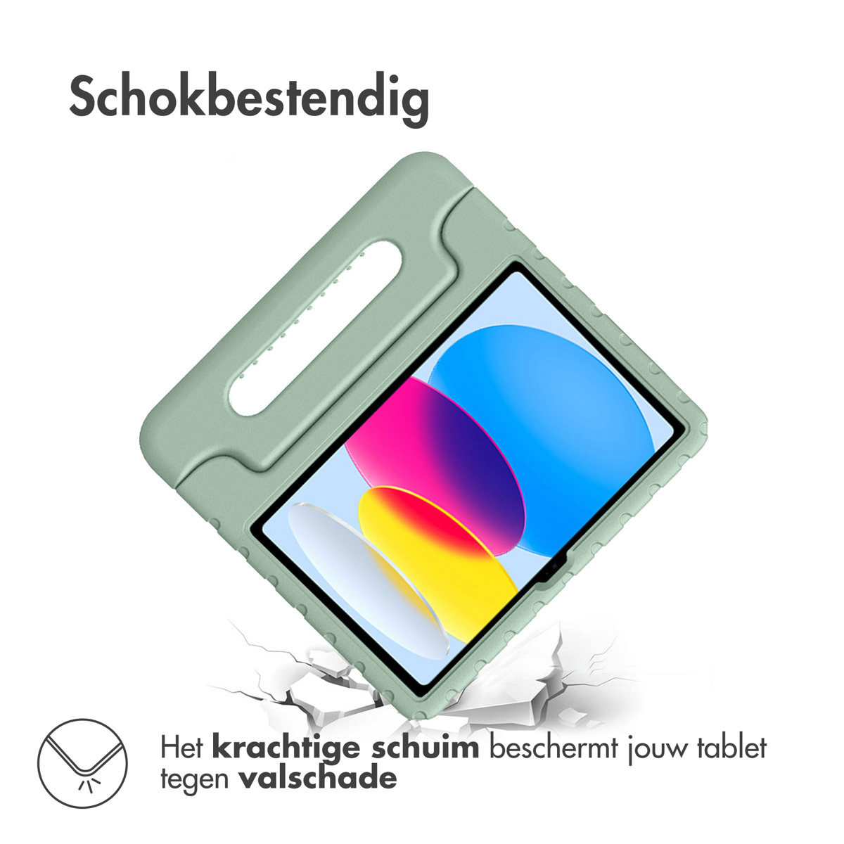 Accezz Kidsproof Backcover met handvat Apple iPad 11 (2025) 11 inch / iPad 10 (2022) 10.9 inch - Olive Green