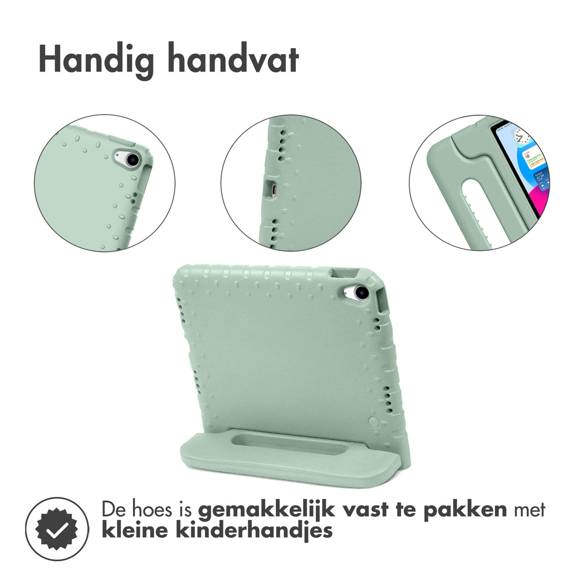 Accezz Kidsproof Backcover met handvat Apple iPad 11 (2025) 11 inch / iPad 10 (2022) 10.9 inch - Olive Green