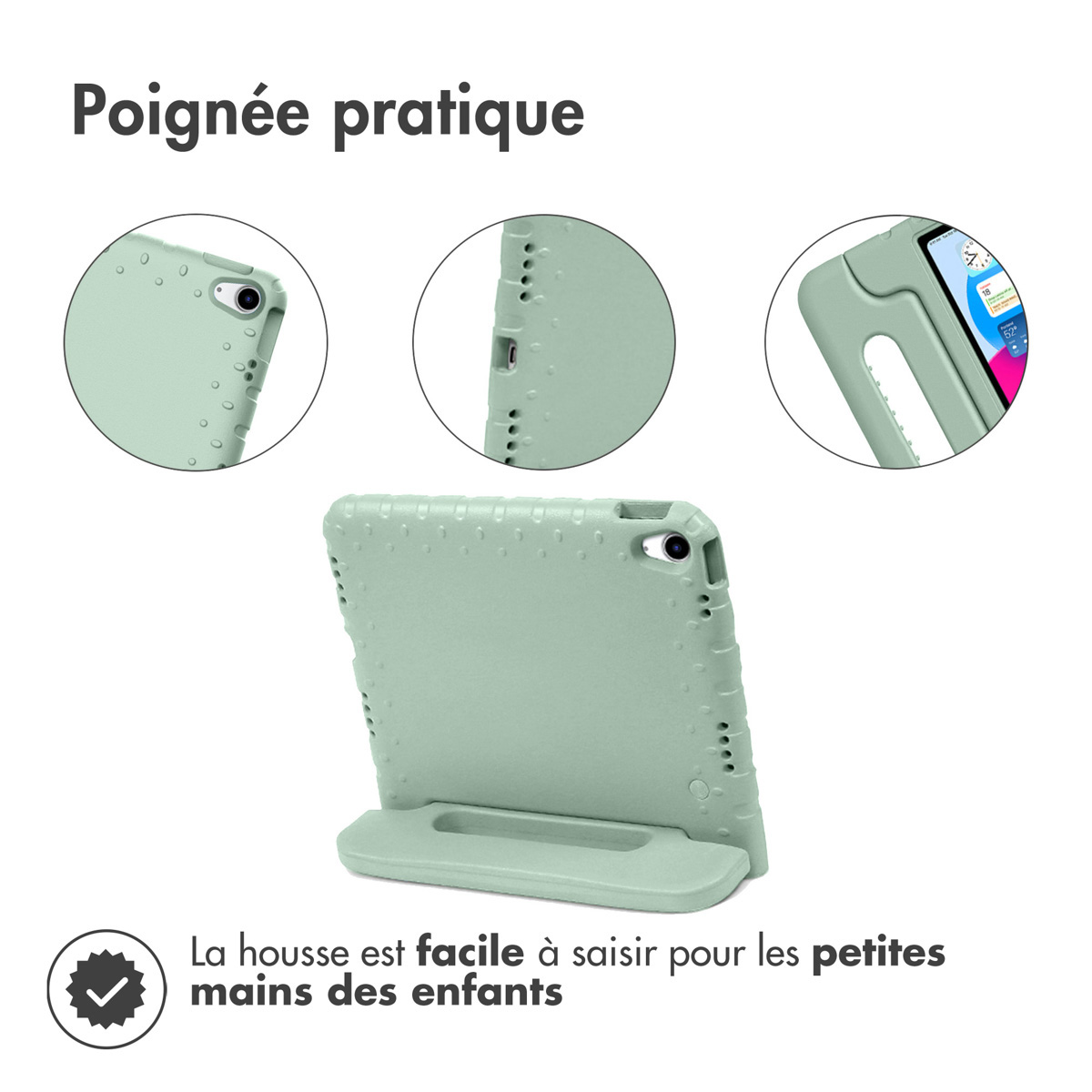 Accezz Kidsproof Backcover met handvat Apple iPad 11 (2025) 11 inch / iPad 10 (2022) 10.9 inch - Olive Green