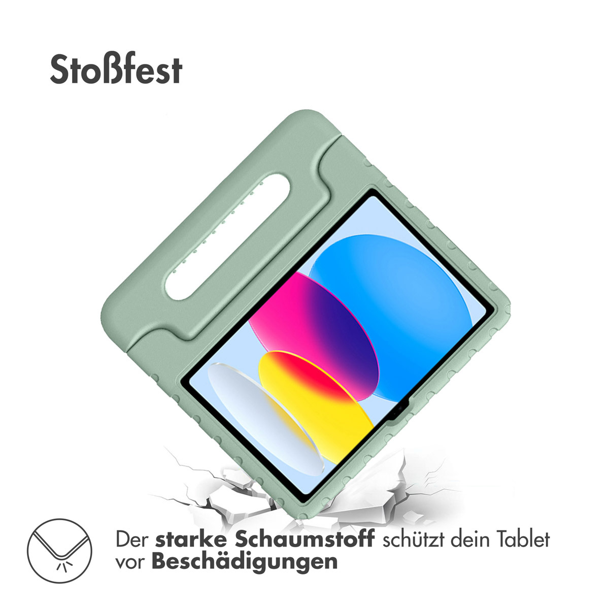 Accezz Kidsproof Backcover met handvat Apple iPad 11 (2025) 11 inch / iPad 10 (2022) 10.9 inch - Olive Green