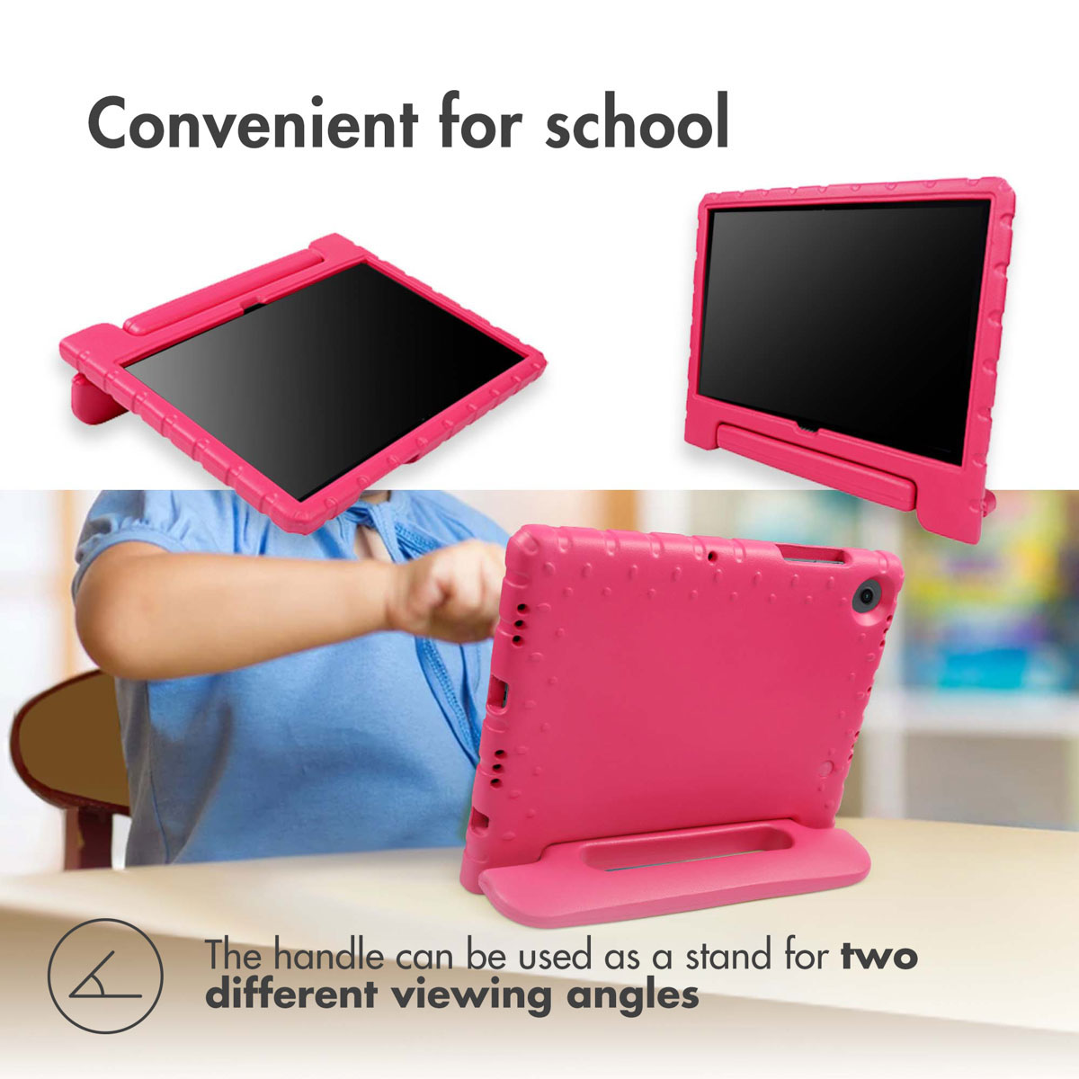 Accezz Kidsproof Backcover met handvat Apple iPad 11 (2025) 11 inch / iPad 10 (2022) 10.9 inch - Dusty Pink