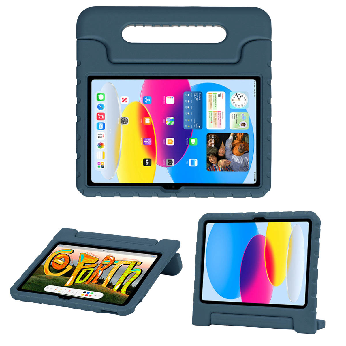 Accezz Kidsproof Backcover met handvat Apple iPad 11 (2025) 11 inch / iPad 10 (2022) 10.9 inch - Donkerblauw