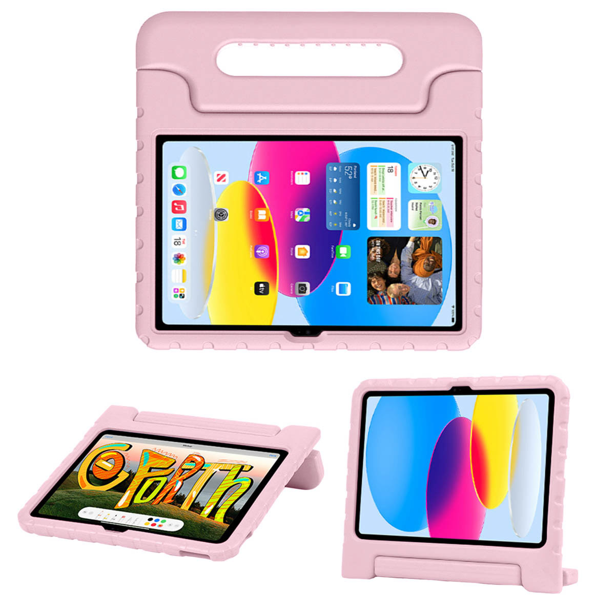 Accezz Kidsproof Backcover met handvat Apple iPad 11 (2025) 11 inch / iPad 10 (2022) 10.9 inch - Lichtroze