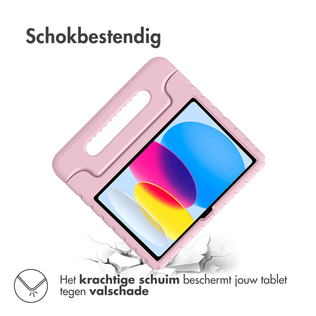 Accezz Kidsproof Backcover met handvat Apple iPad 11 (2025) 11 inch / iPad 10 (2022) 10.9 inch - Lichtroze