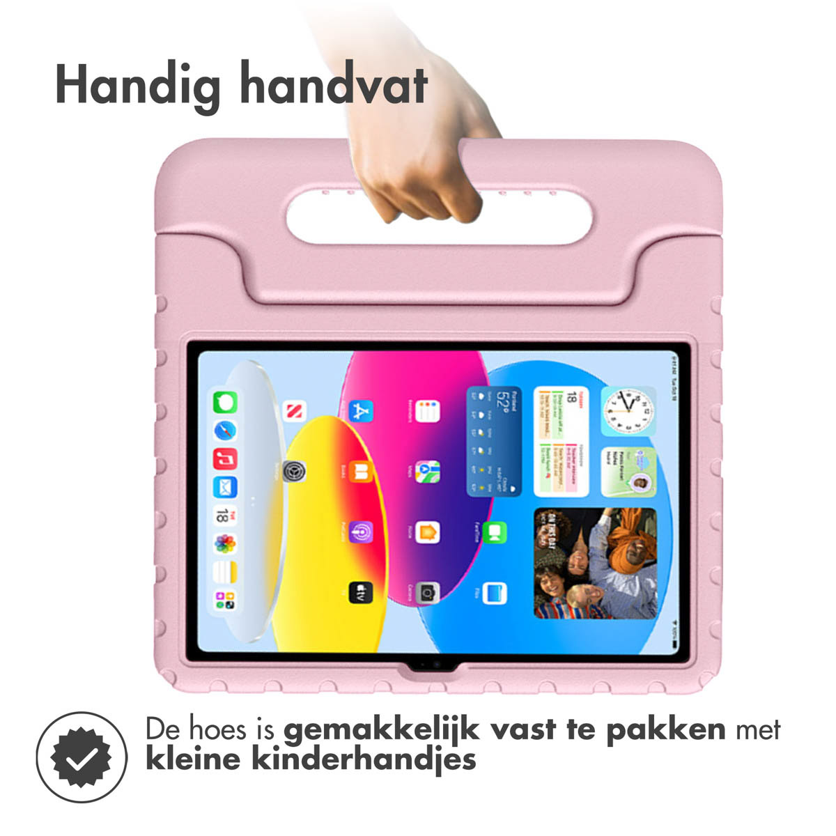 Accezz Kidsproof Backcover met handvat Apple iPad 11 (2025) 11 inch / iPad 10 (2022) 10.9 inch - Lichtroze