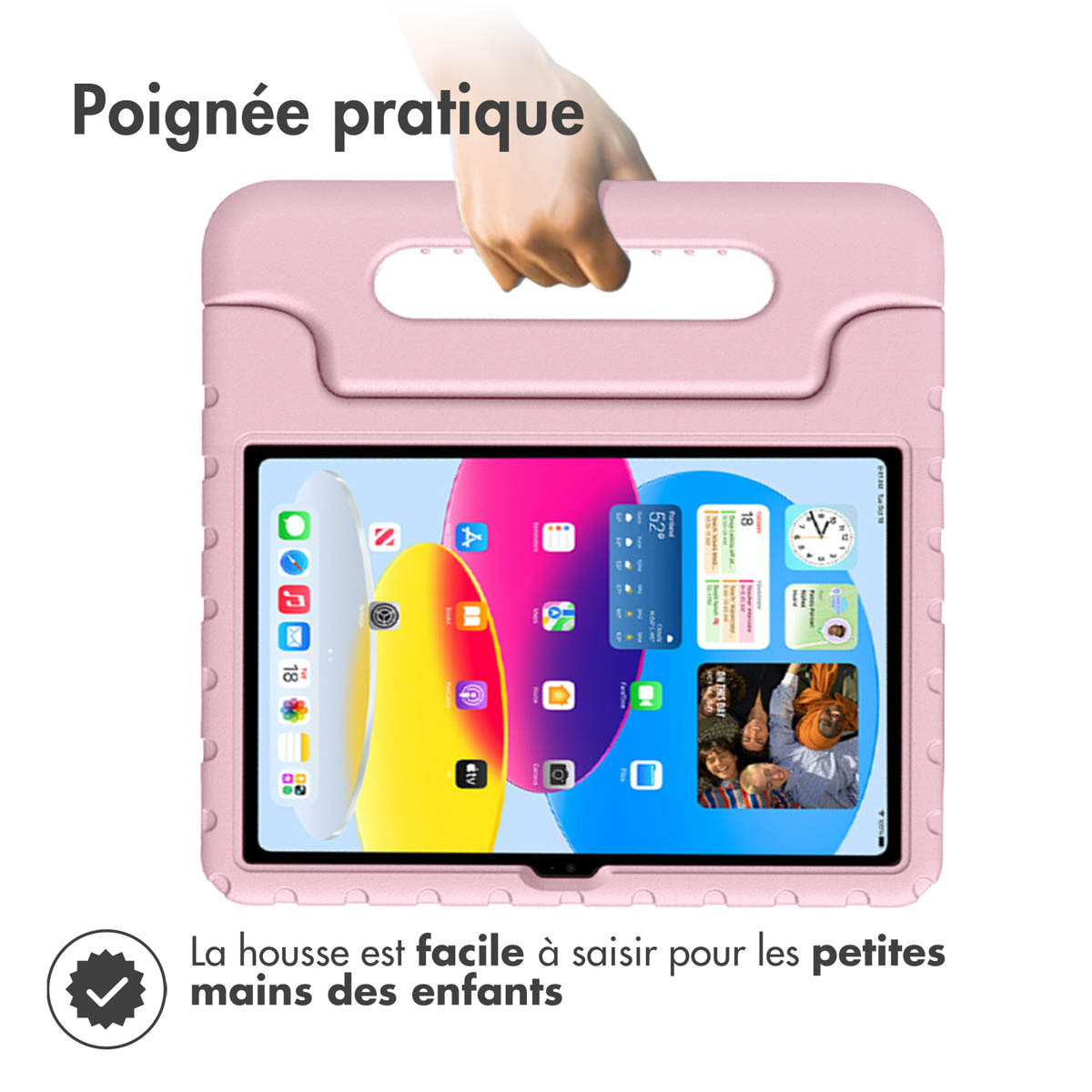 Accezz Kidsproof Backcover met handvat Apple iPad 11 (2025) 11 inch / iPad 10 (2022) 10.9 inch - Lichtroze