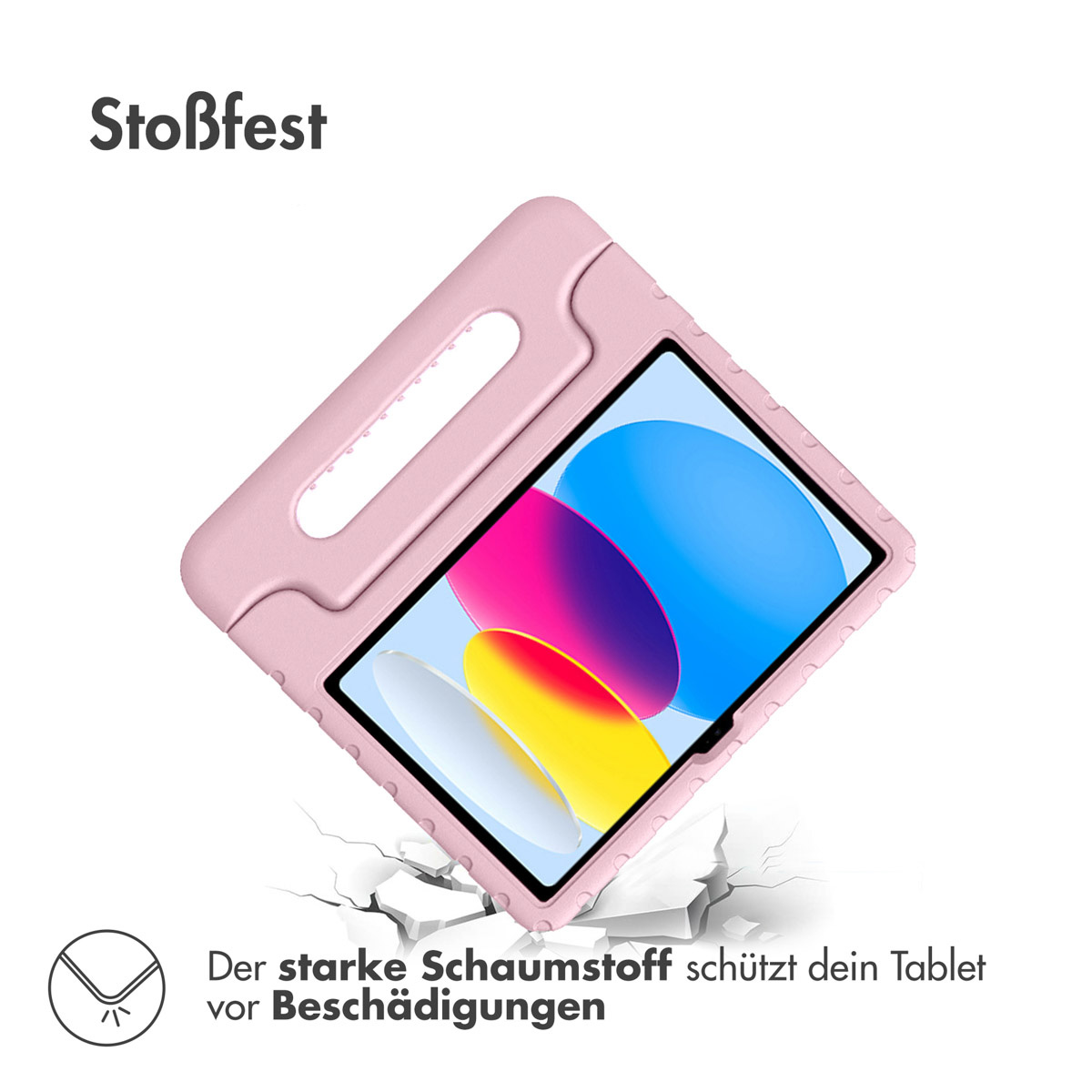Accezz Kidsproof Backcover met handvat Apple iPad 11 (2025) 11 inch / iPad 10 (2022) 10.9 inch - Lichtroze