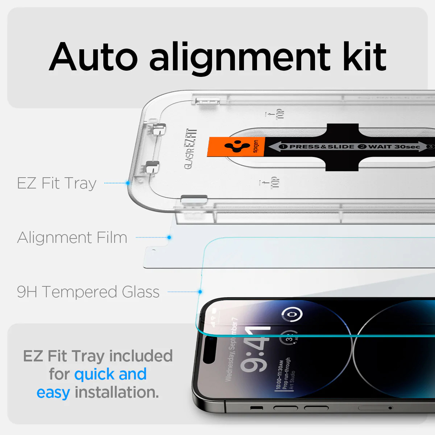 Spigen GLAStR EZ Fit Screenprotector + Applicator 2-pack Apple iPhone 14 Pro