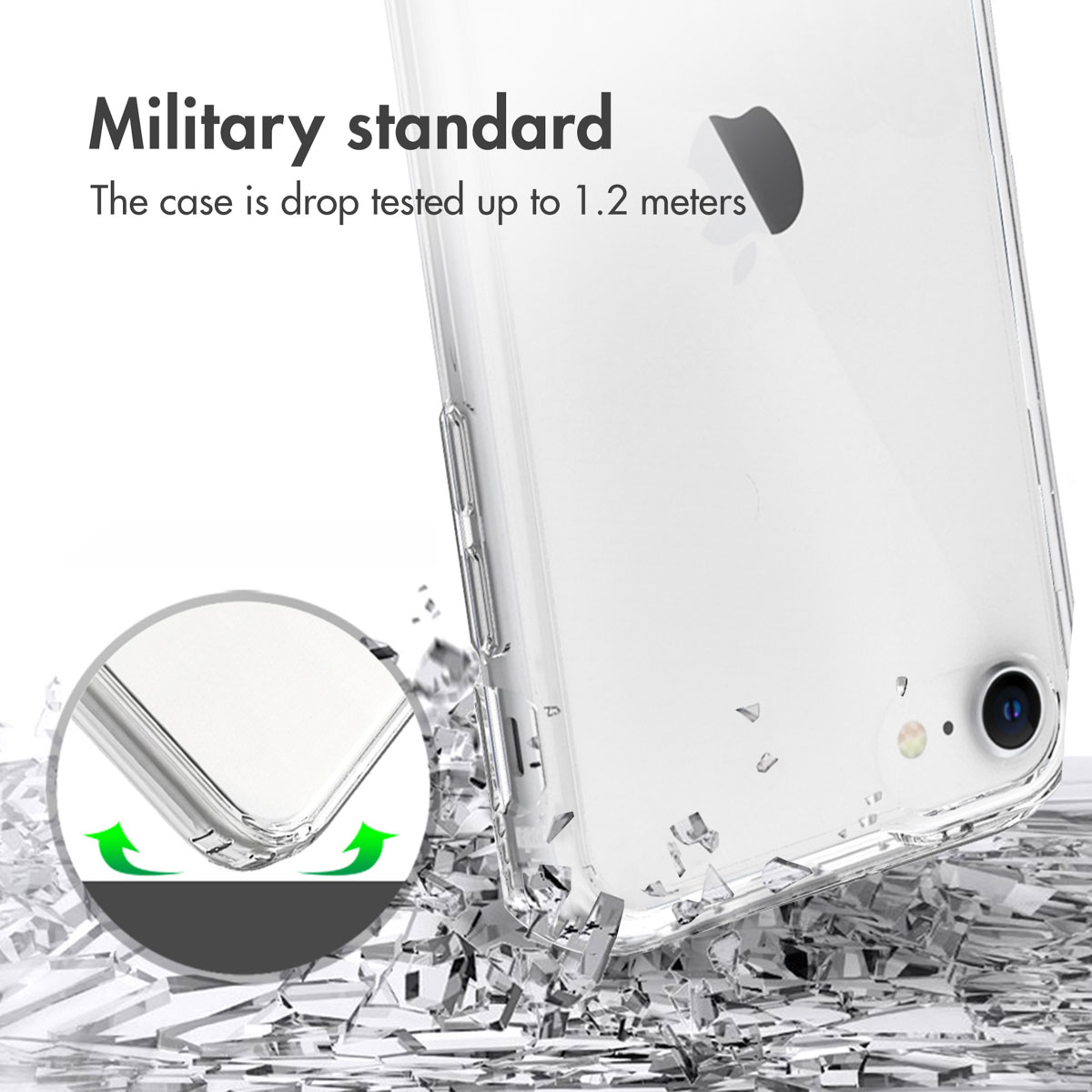 Accezz Xtreme Impact Backcover Apple iPhone SE (2022 / 2020) / 8 / 7 / 6(s) - Transparant