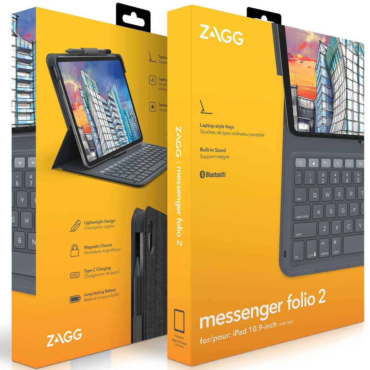ZAGG Messenger Folio 2 Keyboard Case iPad 11 (2025) 11 inch / iPad 10 (2022) 10.9 inch - Charcoal