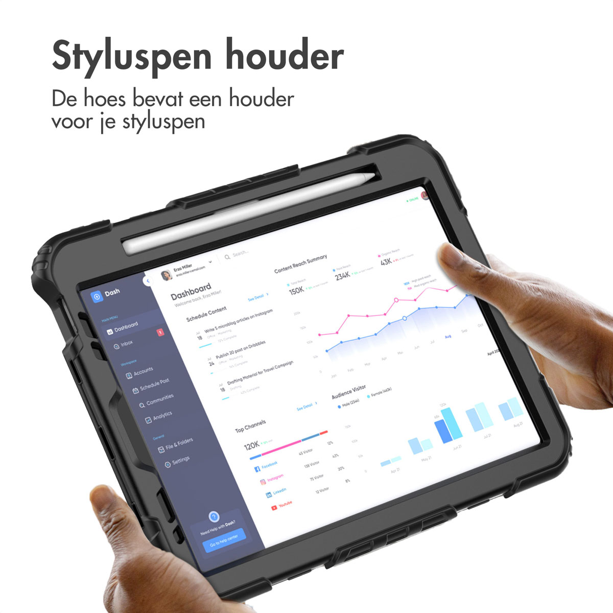Accezz Rugged Backcover met schouderstrap Apple iPad Air 5 (2022) / Air 4 (2020) - Zwart
