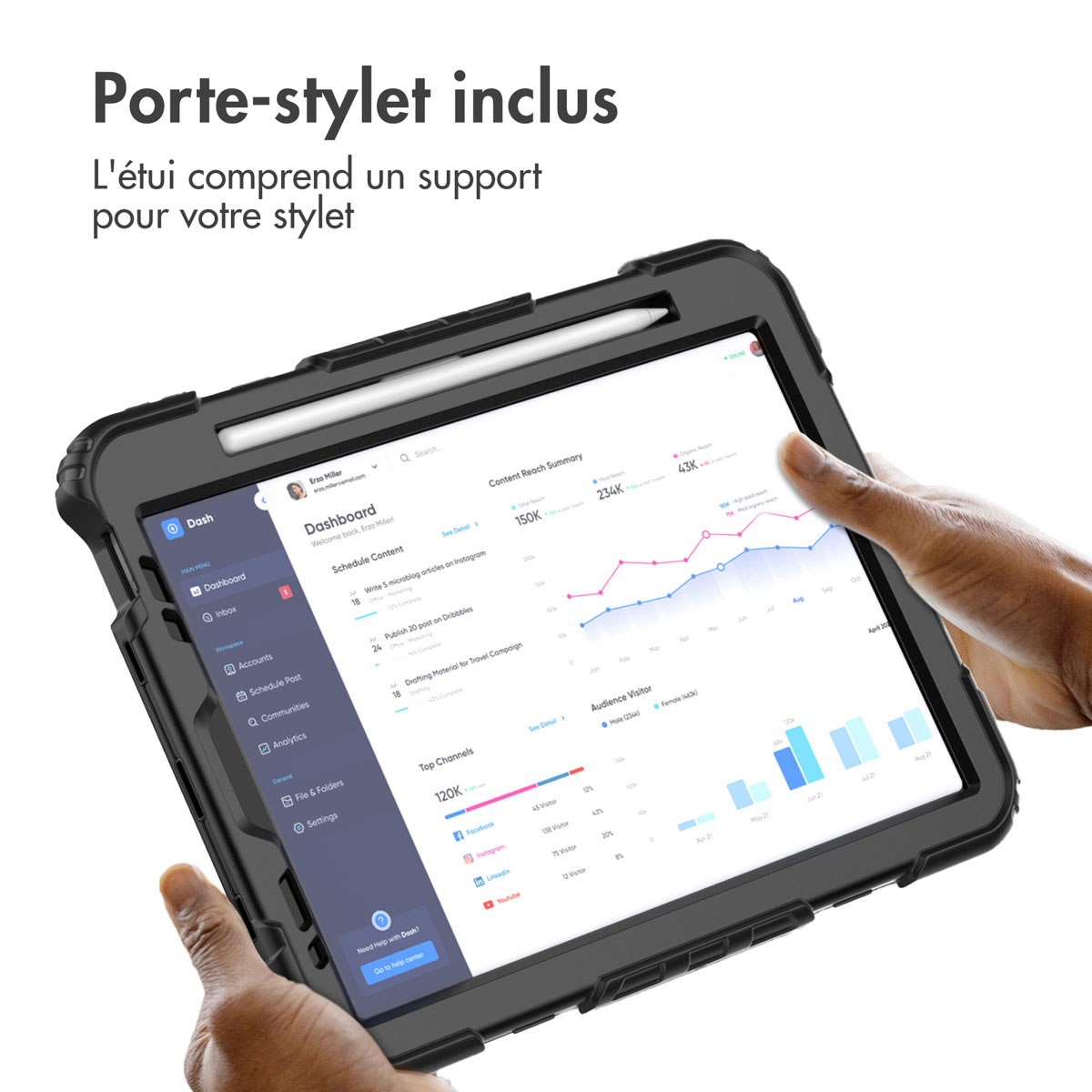 Accezz Rugged Backcover met schouderstrap Apple iPad Air 5 (2022) / Air 4 (2020) - Zwart