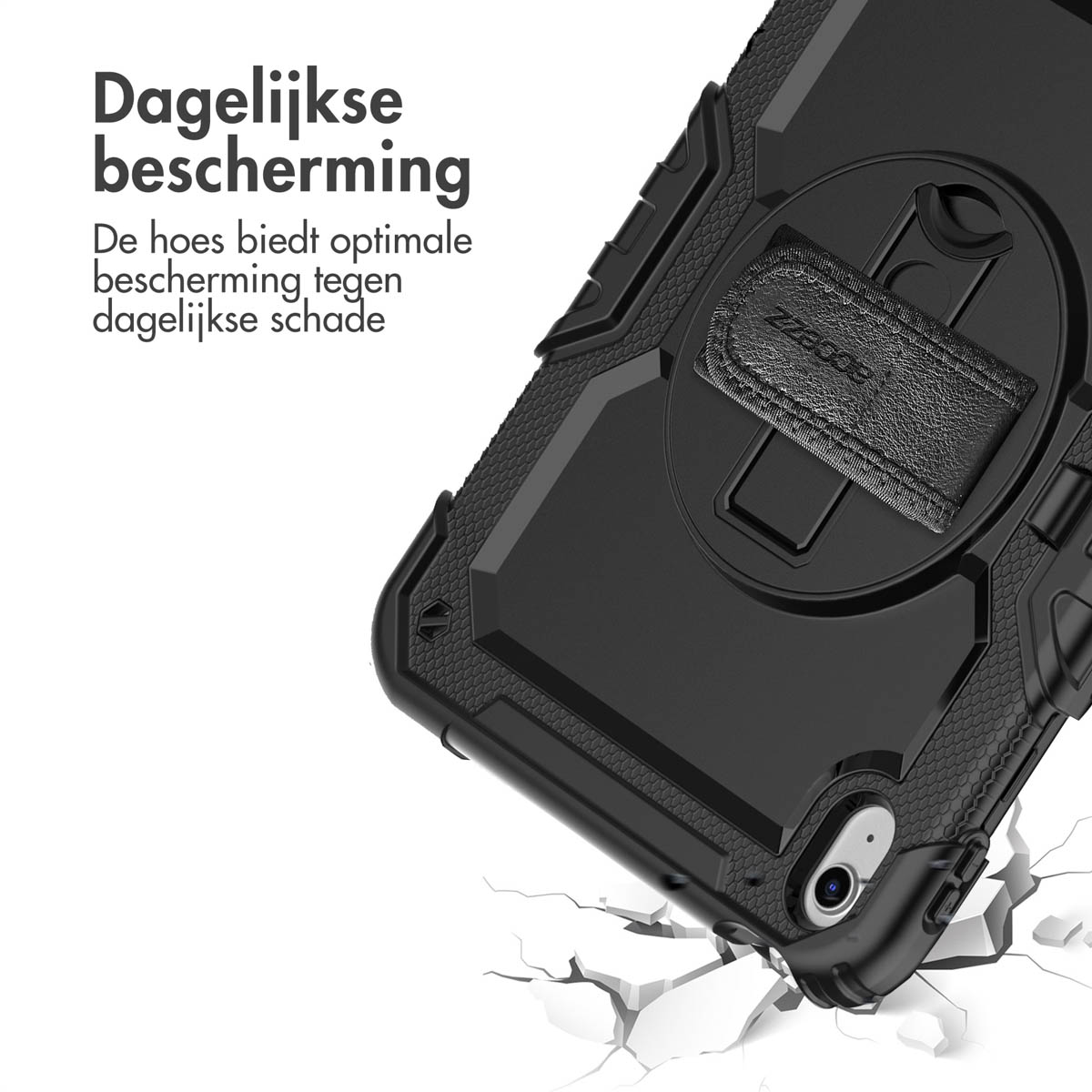 Accezz Rugged Backcover met schouderstrap Apple iPad 11 (2025) 11 inch / iPad 10 (2022) 10.9 inch - Zwart