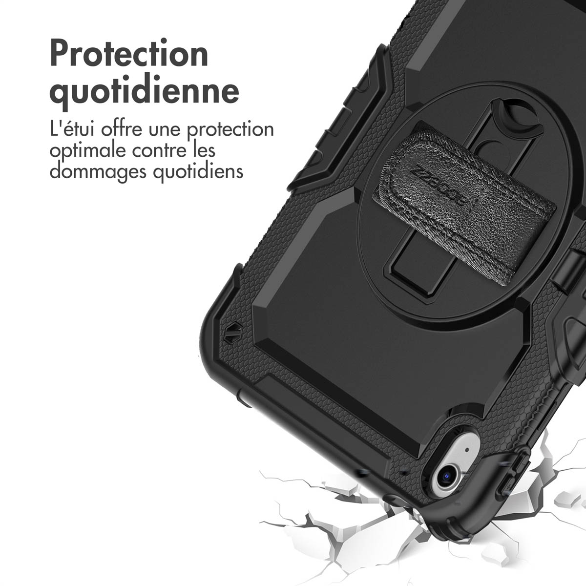 Accezz Rugged Backcover met schouderstrap Apple iPad 11 (2025) 11 inch / iPad 10 (2022) 10.9 inch - Zwart