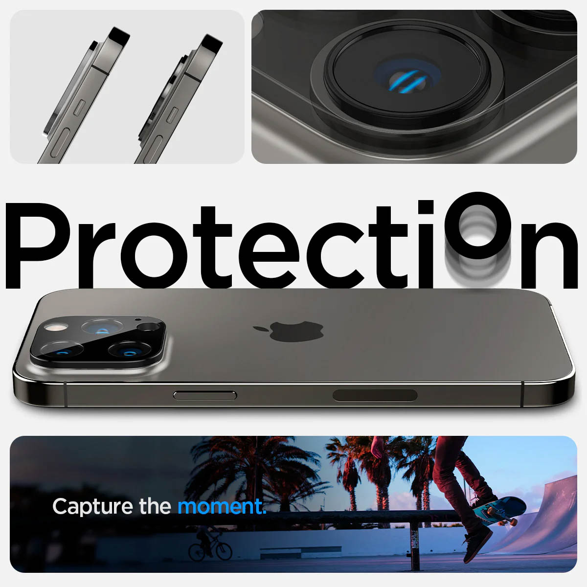 Spigen GLAStR Camera Protector Glas 2 Pack Apple iPhone 14 Pro / 14 Pro Max - Zwart
