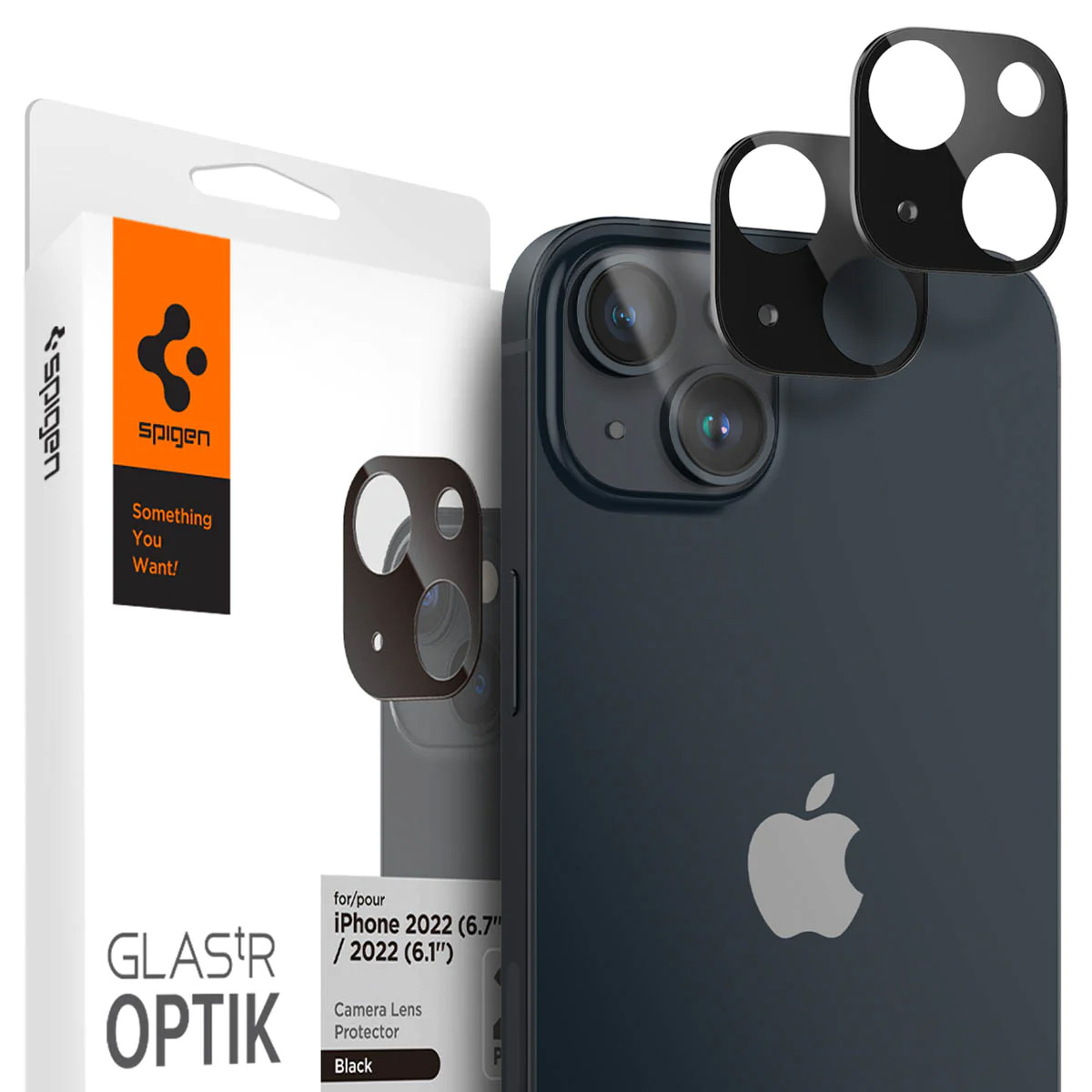 Spigen GLAStR Camera Protector Glas 2 Pack Apple iPhone 14 / 14 Plus - Zwart