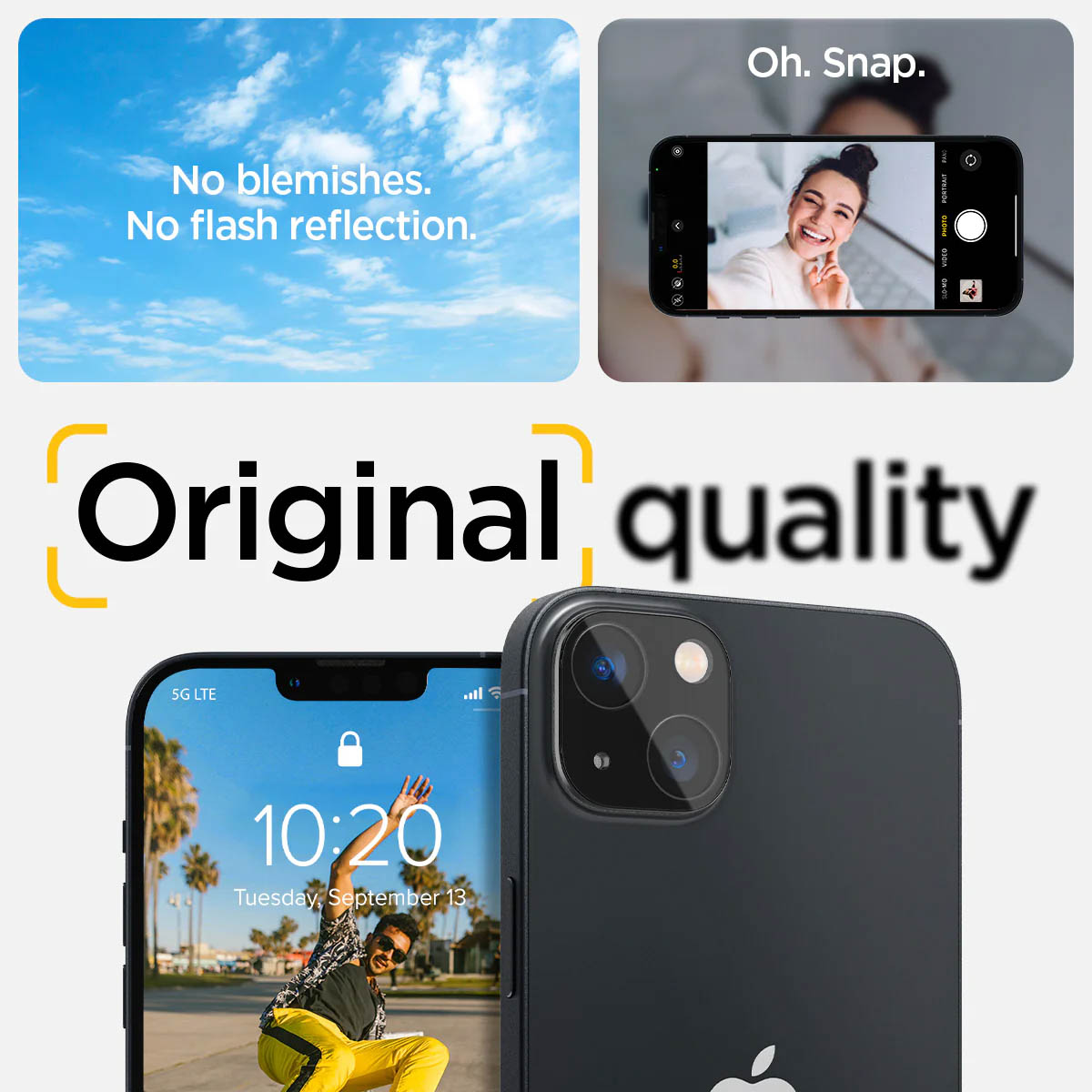 Spigen GLAStR Camera Protector Glas 2 Pack Apple iPhone 14 / 14 Plus - Zwart