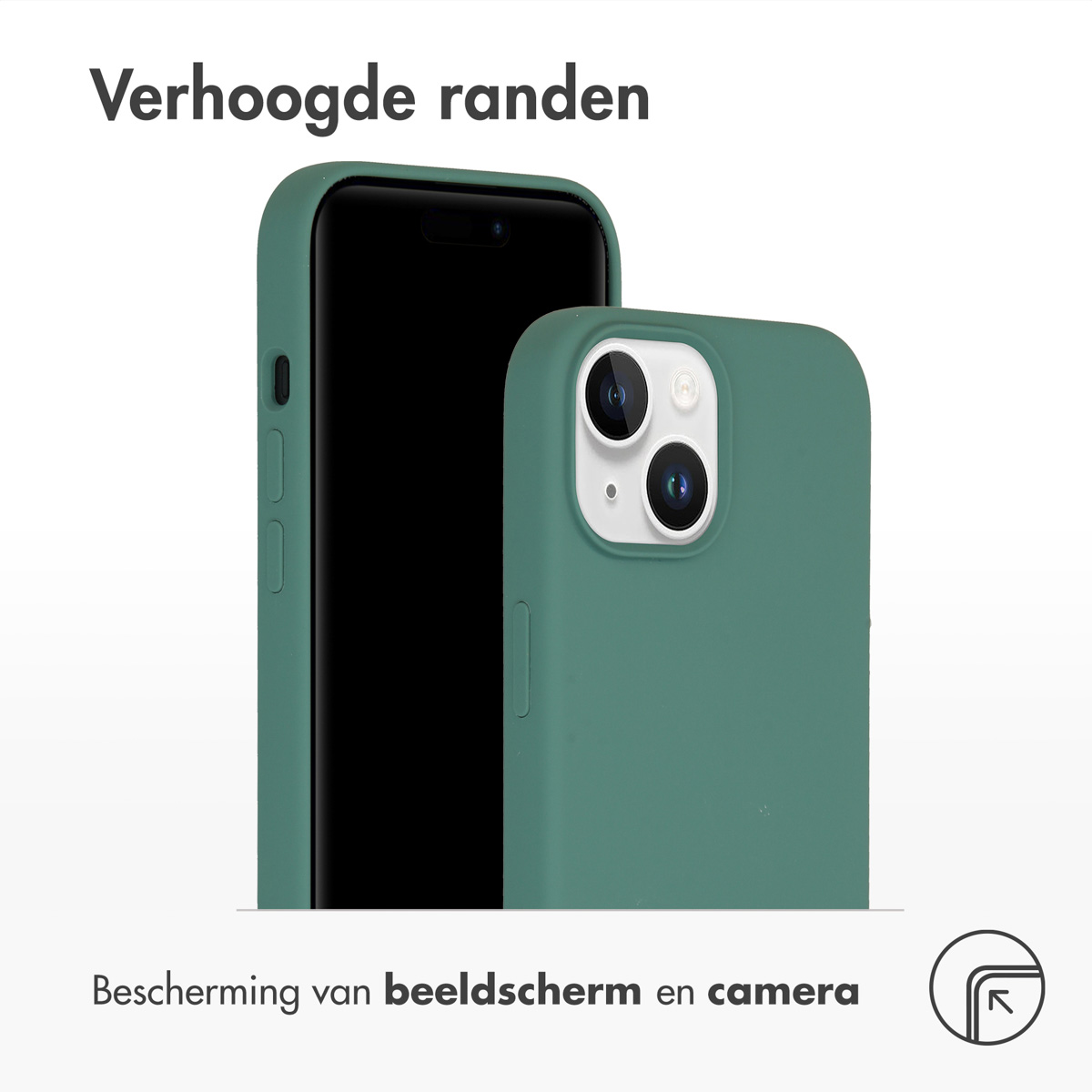 Accezz Liquid Silicone Backcover Apple iPhone 15 - Donkergroen