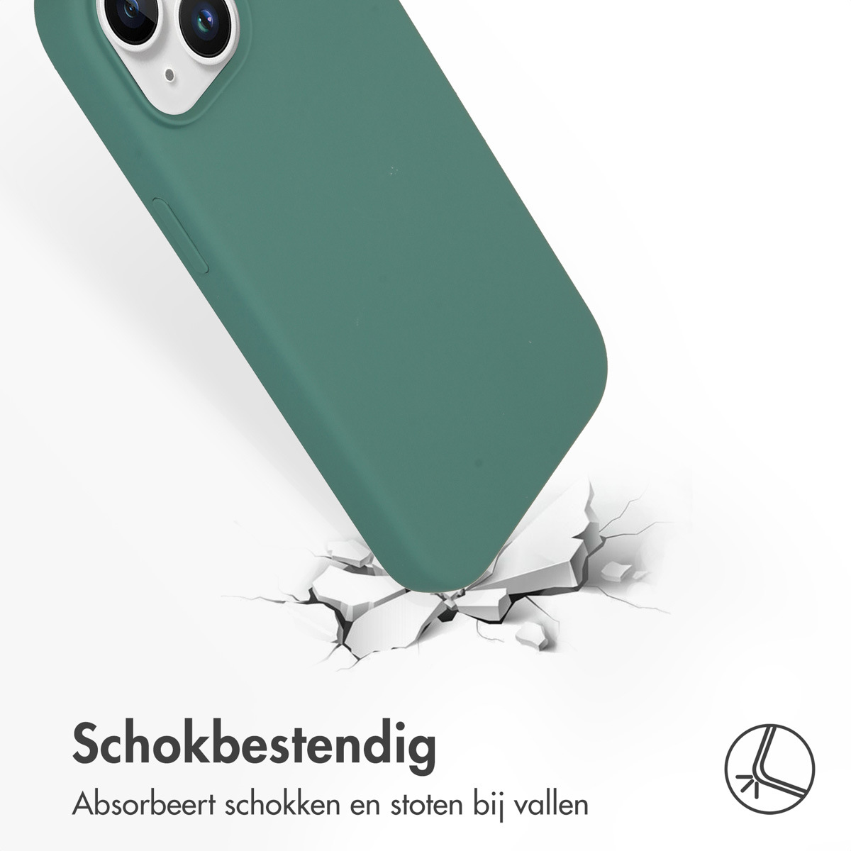 Accezz Liquid Silicone Backcover Apple iPhone 15 - Donkergroen