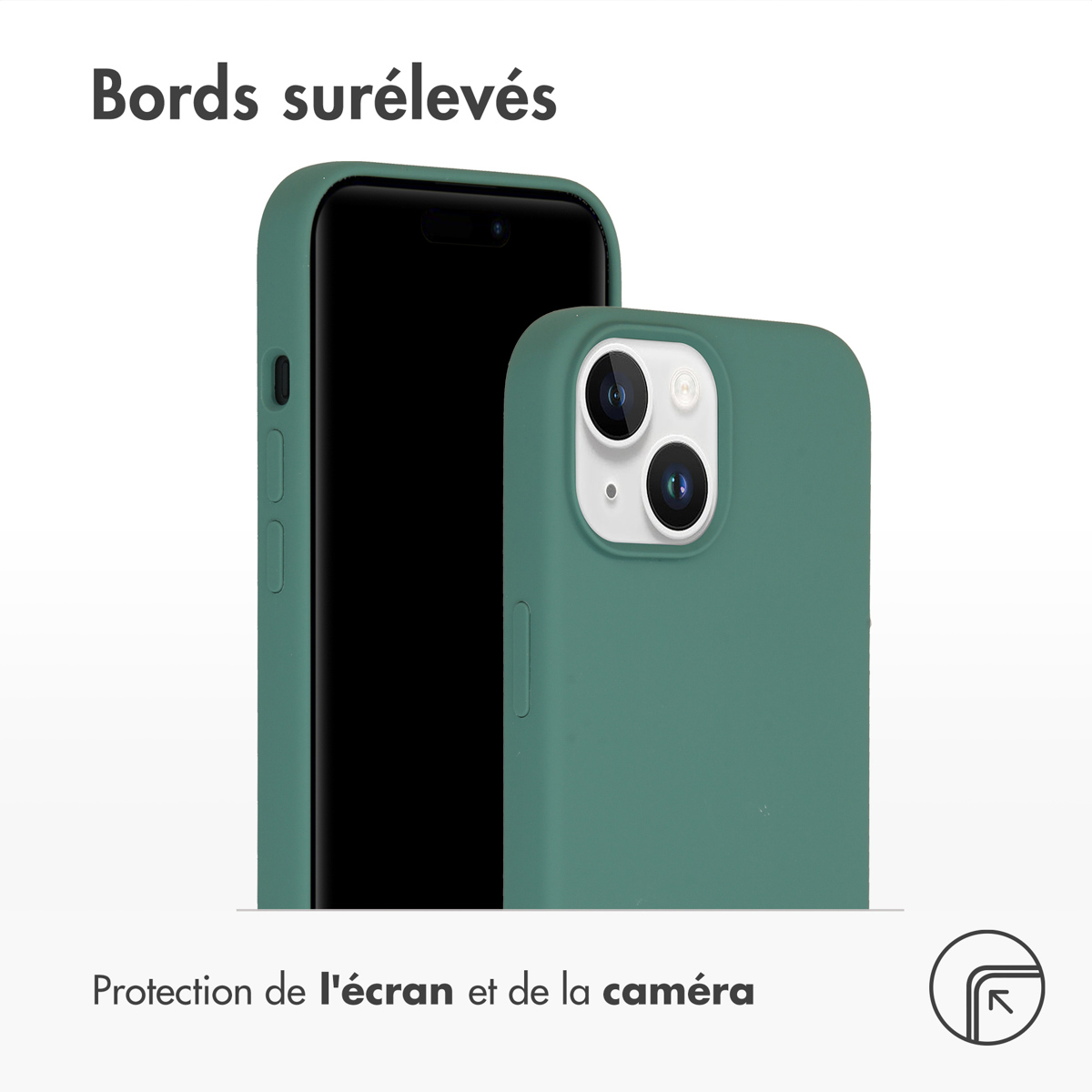 Accezz Liquid Silicone Backcover Apple iPhone 15 - Donkergroen