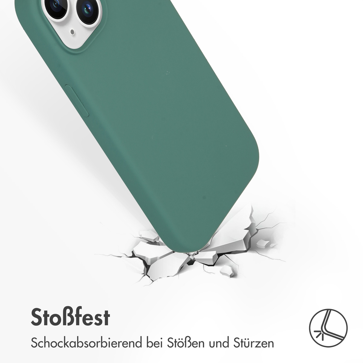 Accezz Liquid Silicone Backcover Apple iPhone 15 - Donkergroen