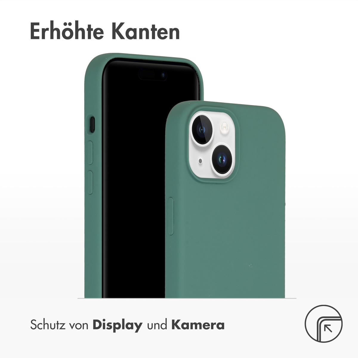 Accezz Liquid Silicone Backcover Apple iPhone 15 - Donkergroen