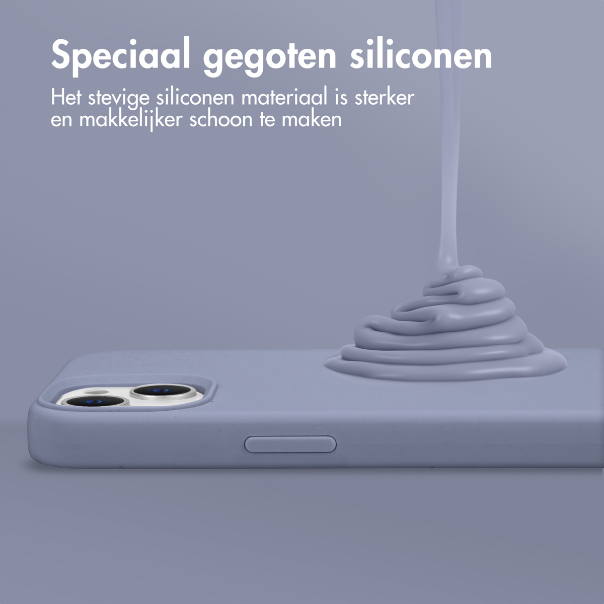 Accezz Liquid Silicone Backcover Apple iPhone 15 Pro - Lavender Grey