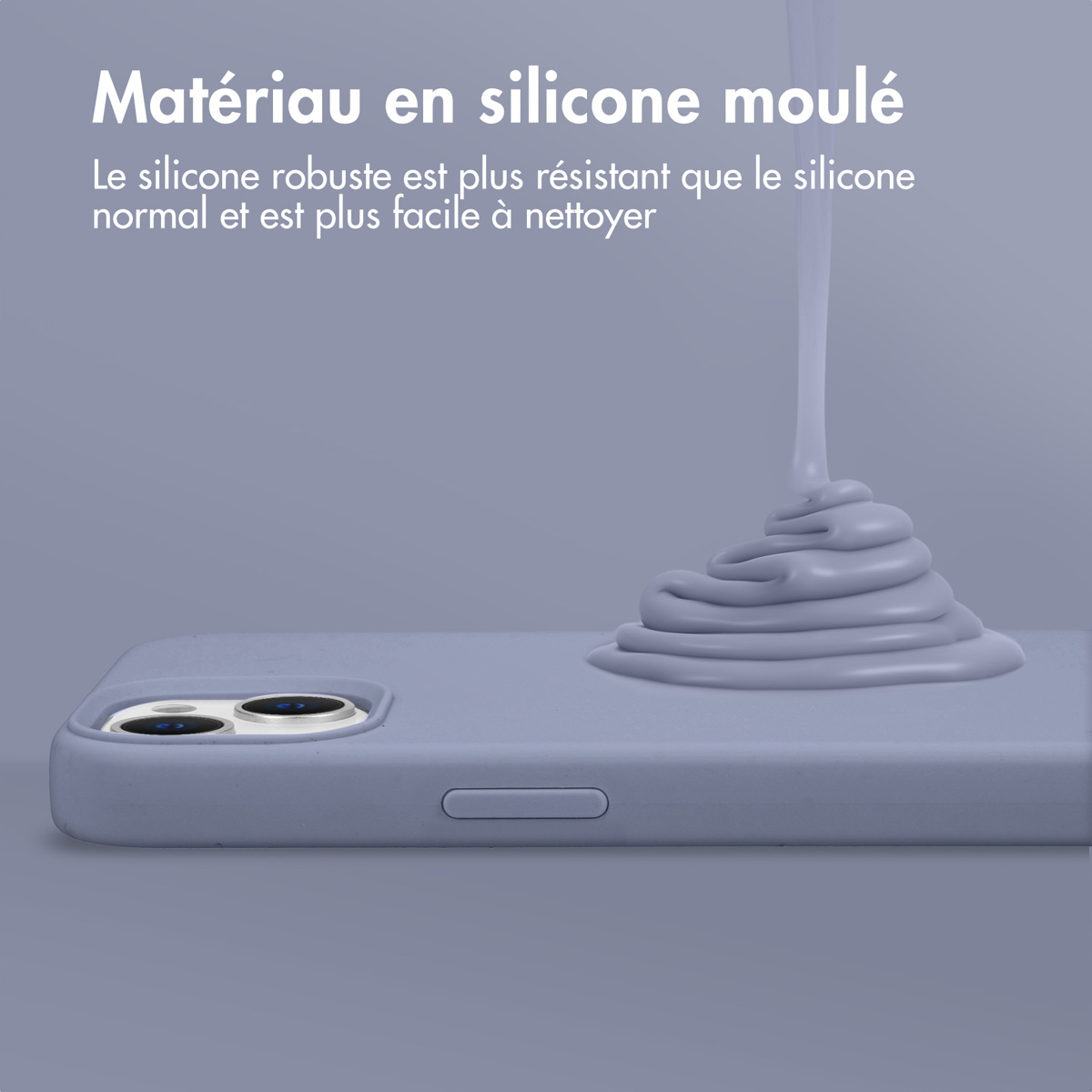 Accezz Liquid Silicone Backcover Apple iPhone 15 Pro - Lavender Grey