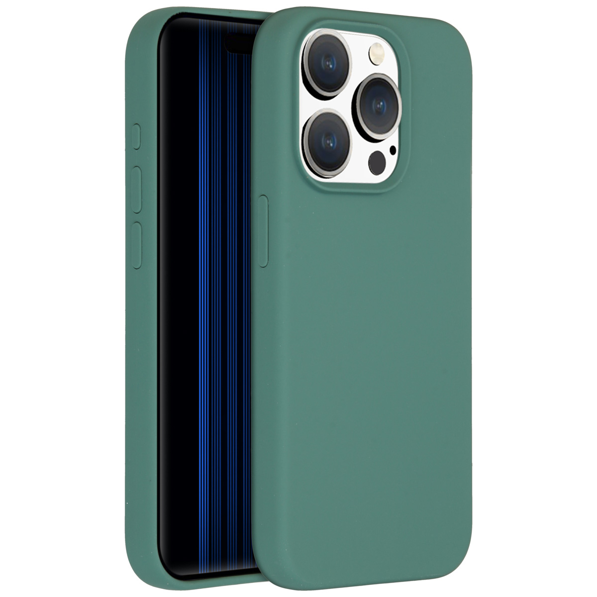 Accezz Liquid Silicone Backcover Apple iPhone 15 Pro - Donkergroen