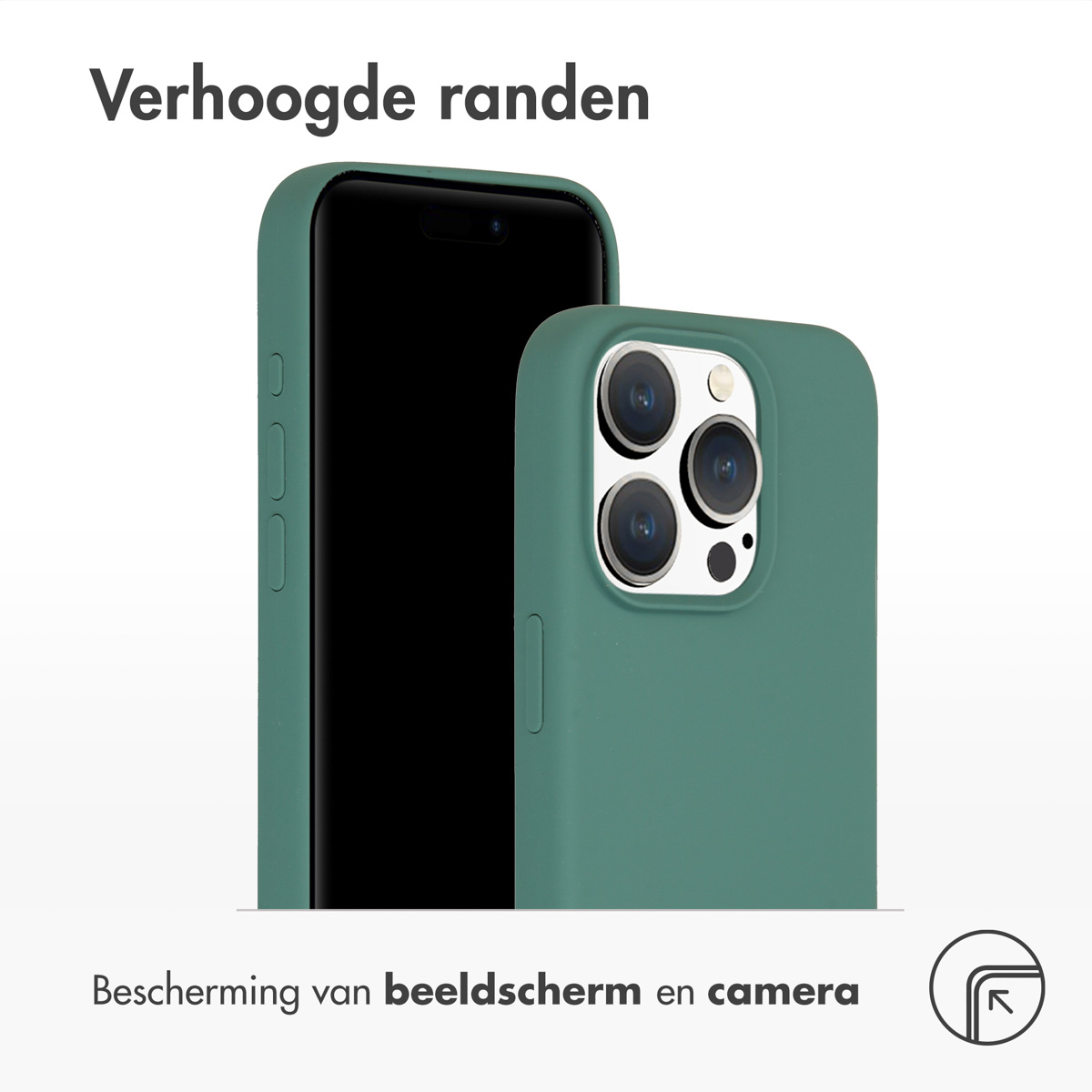 Accezz Liquid Silicone Backcover Apple iPhone 15 Pro - Donkergroen