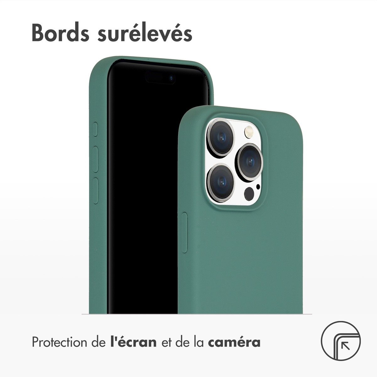 Accezz Liquid Silicone Backcover Apple iPhone 15 Pro - Donkergroen