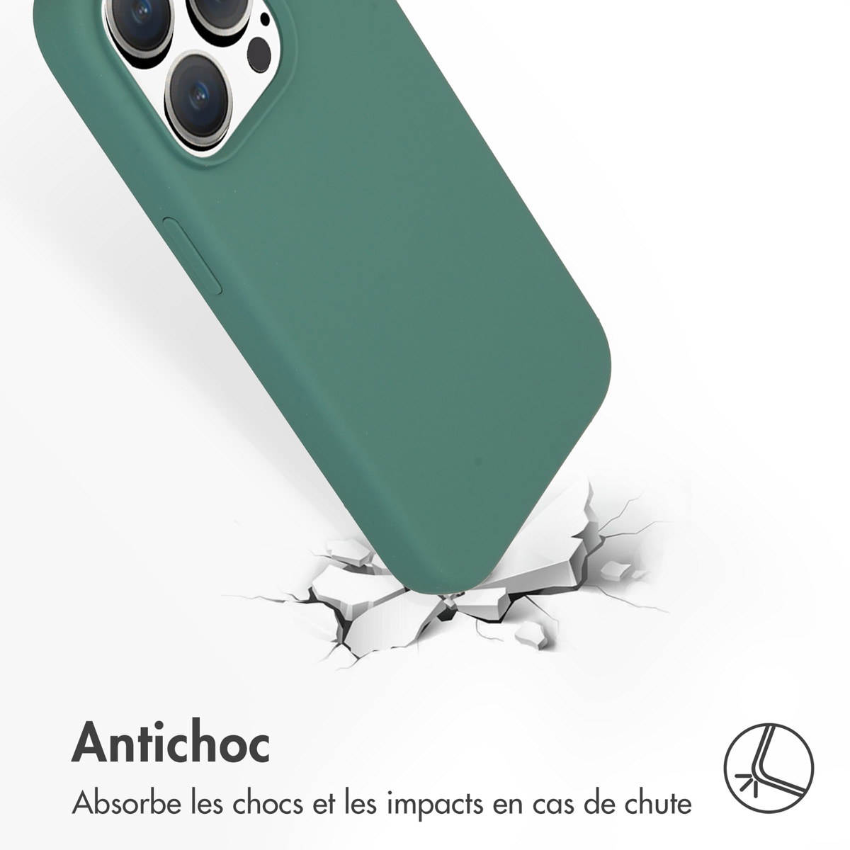 Accezz Liquid Silicone Backcover Apple iPhone 15 Pro - Donkergroen