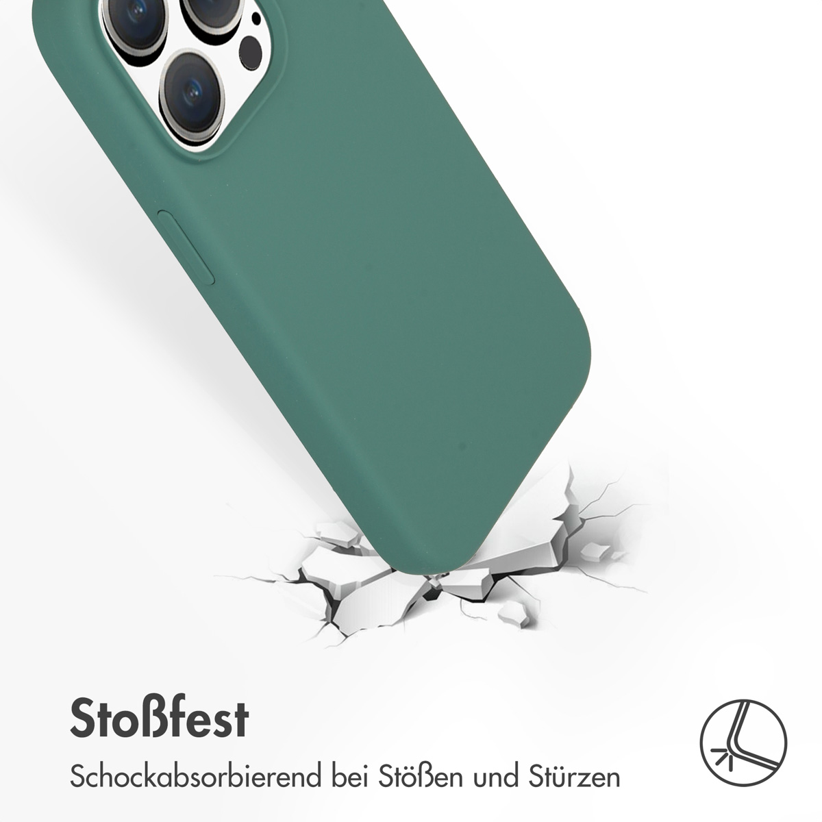 Accezz Liquid Silicone Backcover Apple iPhone 15 Pro - Donkergroen