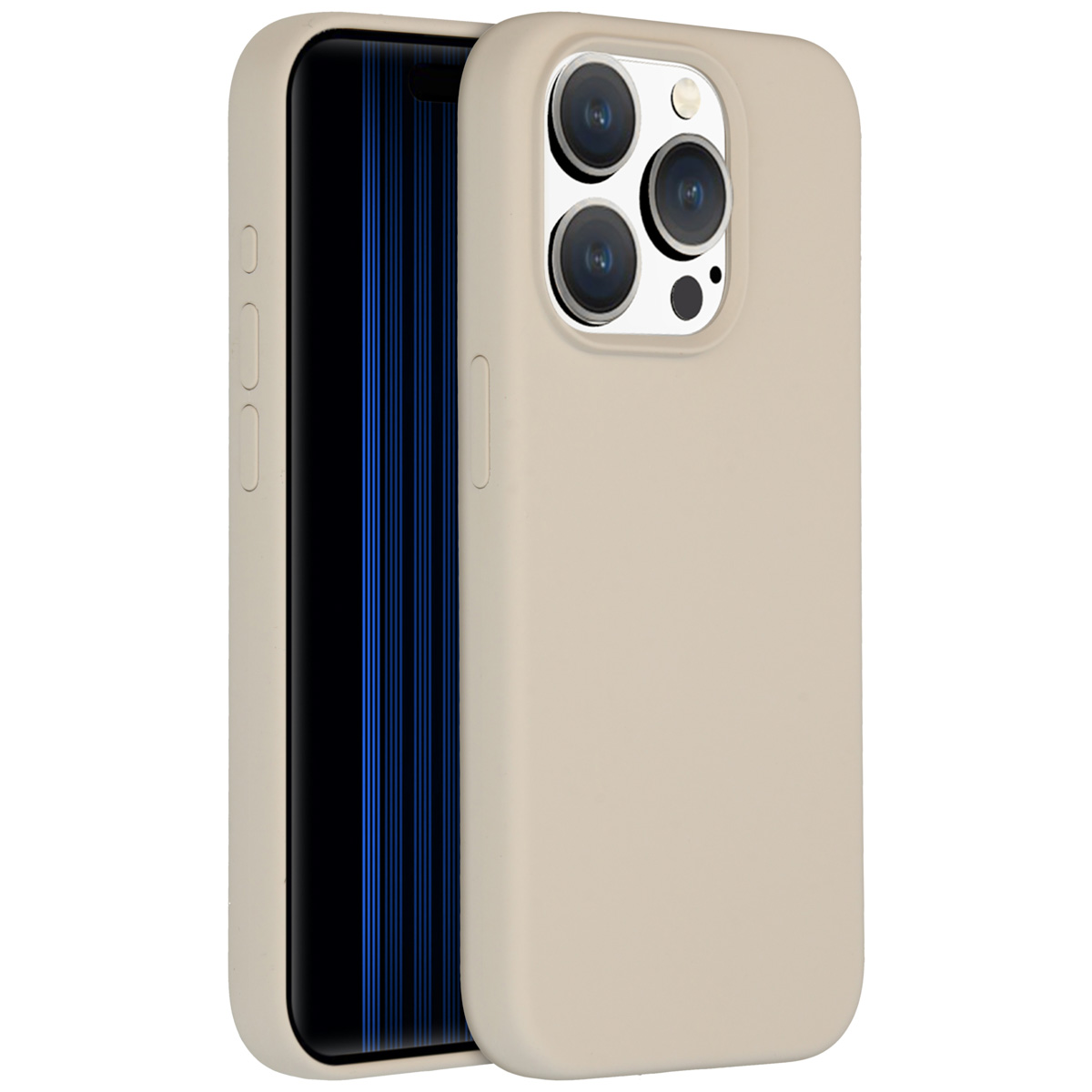 Accezz Liquid Silicone Backcover Apple iPhone 15 Pro - Stone