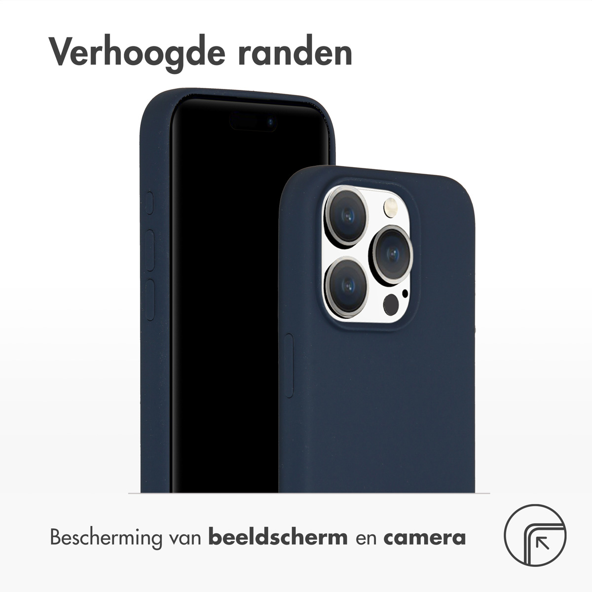 Accezz Liquid Silicone Backcover Apple iPhone 15 Pro - Donkerblauw