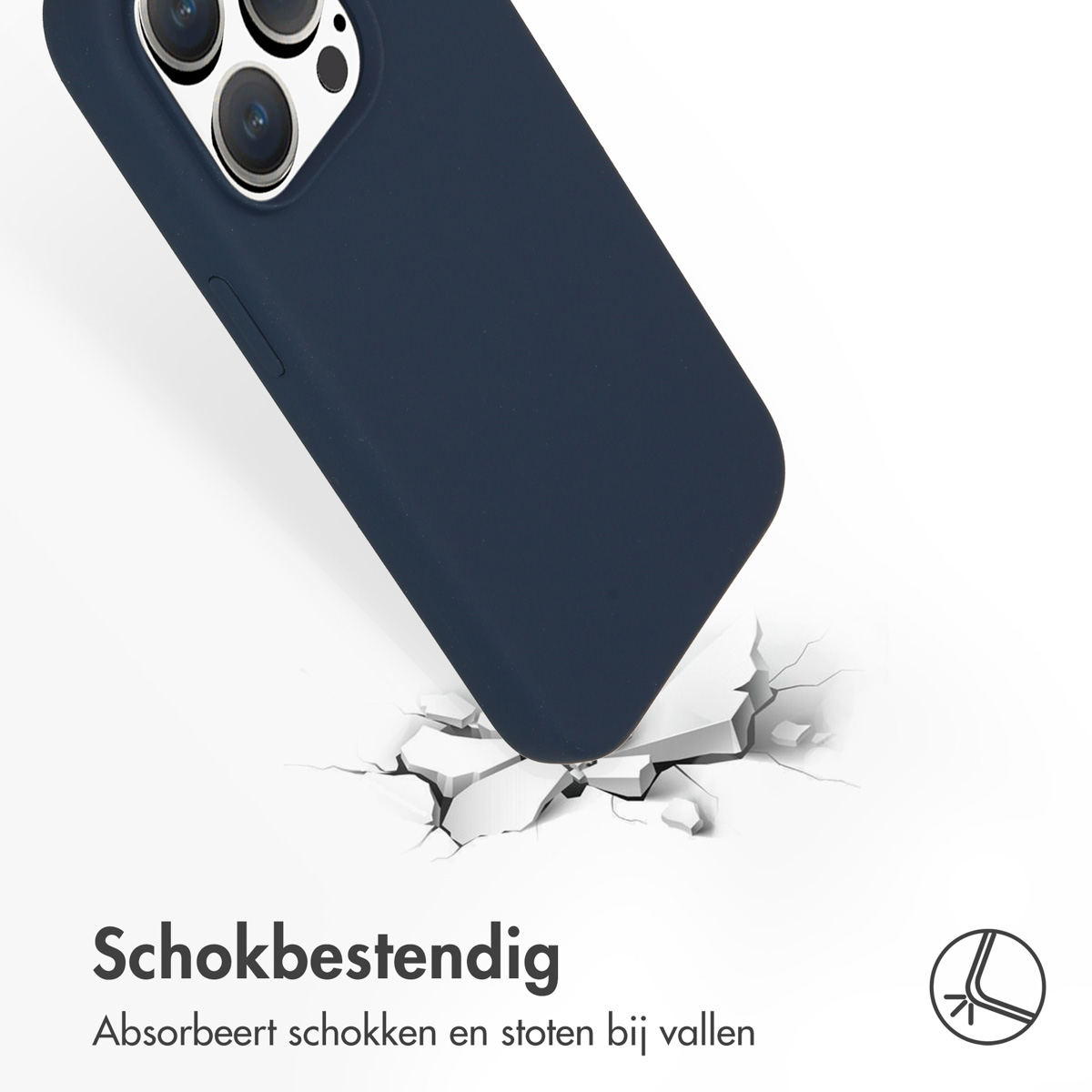 Accezz Liquid Silicone Backcover Apple iPhone 15 Pro - Donkerblauw